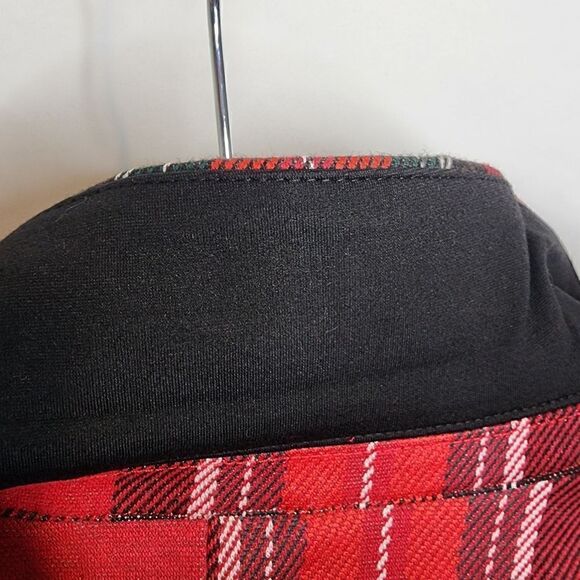 4X Red Plaid Plussize Blazer Stretch Tartan Boyfriend Fit Longline Oversized but - Picture 7 of 8